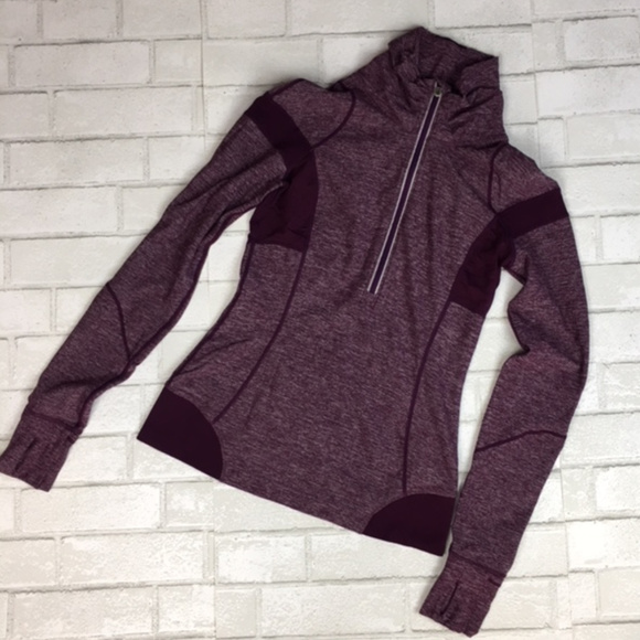 lululemon athletica Tops - Lululemon 1/2 Zip Pullover Heathered Garnet Size 6